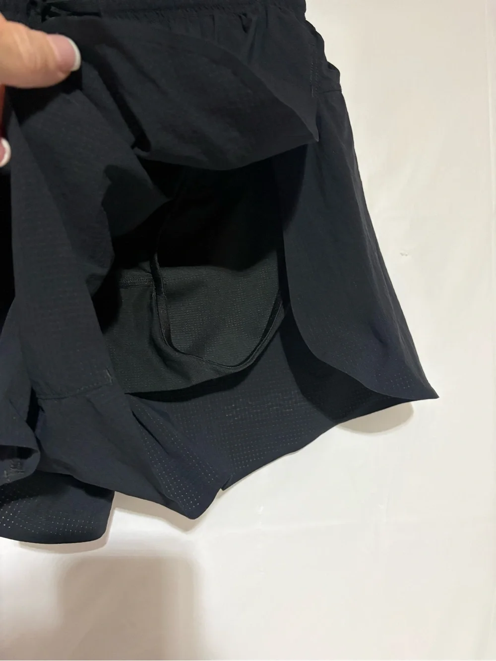 Janji Black Athletic Running Shorts with Blue Drawstring Tip